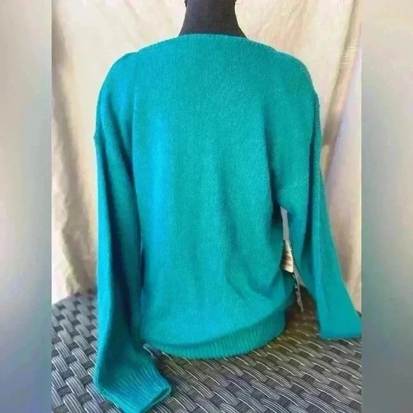 Vintage 80s Angora Wool Silk Sweater S Oversized Rhinestone - Picture 4 of 4